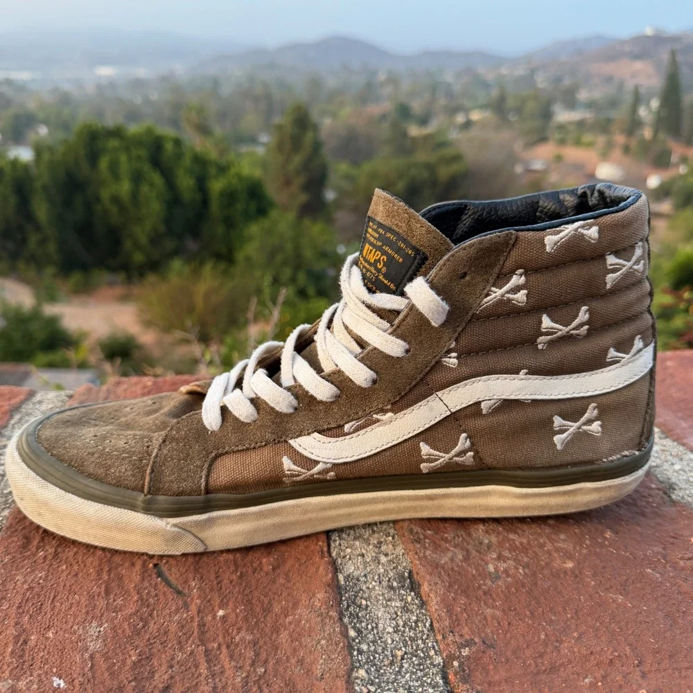 Vans Vault x WTAPS OG Sk8-Hi LX Olive Crossbones High Top Sneakers Mens 11.5